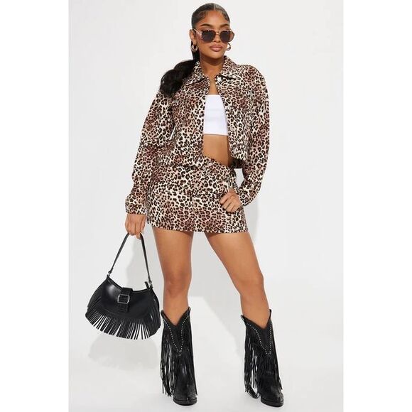 No Brand Other - Leopard Mini Skirt Set - Leopard